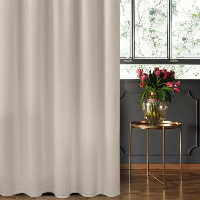 Zasłona welwetowa beżowa gładka 140x270 cm taśma - SIBEL - Pierre Cardin