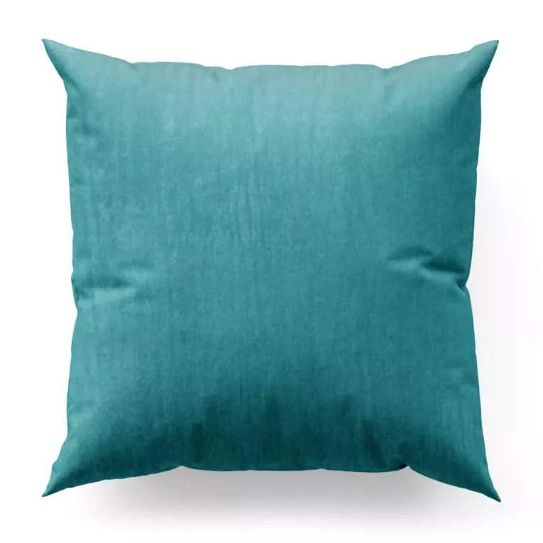 Poszewka szyta SAFARI turkusowa z miękkiej welwetowej tkaniny z połyskiem