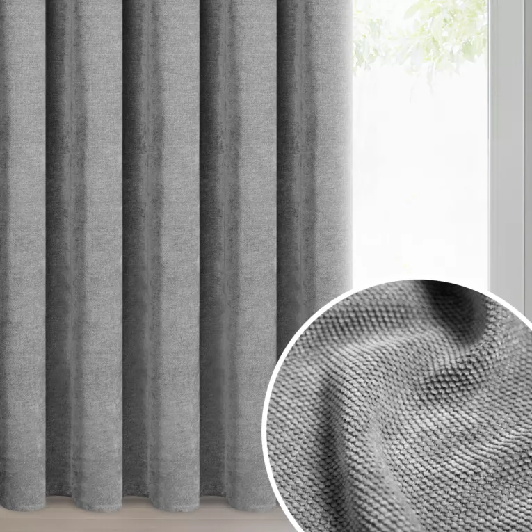 Zasłona  stalowa o szenilowej strukturze 140x270 cm taśma - NESKA