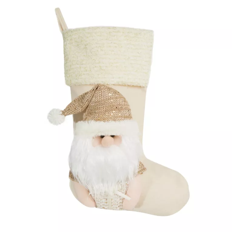 Skarpeta świąteczna SANTA z trójwymiarową aplikacją z Mikołajem