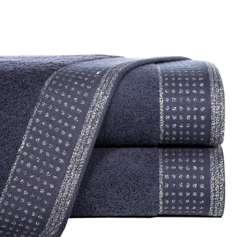 EUROFIRANY CLASSIC Ręcznik z bordiurą podkreśloną groszkami z błyszczącą lureksową nicią