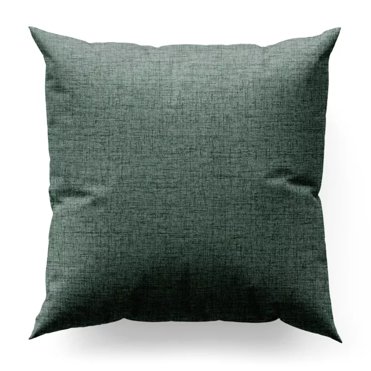 Poszewka szyta miętowa z tkaniny w stylu eko o naturalnym splocie