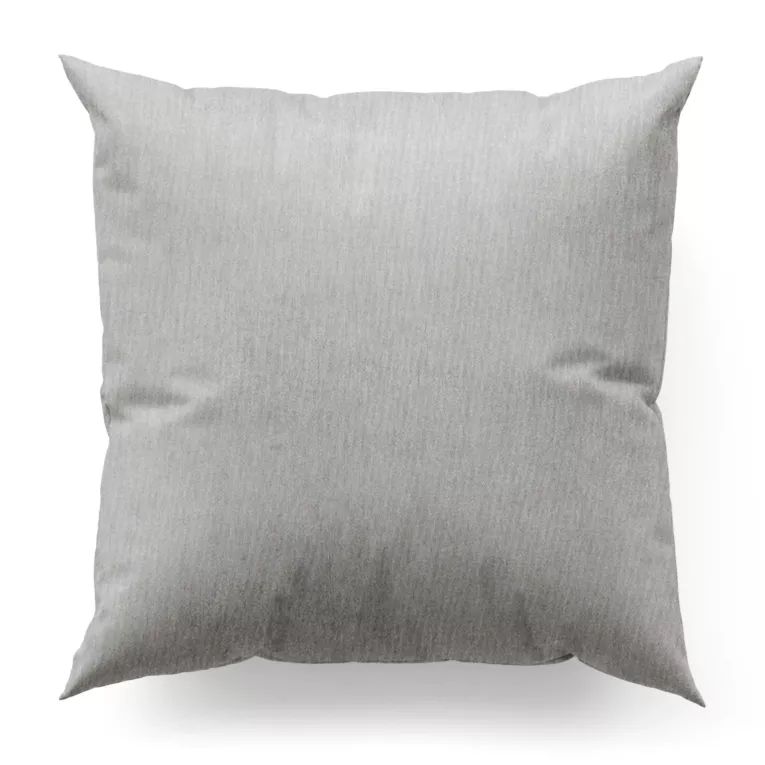 Poszewka szyta popielata z miękkiej matowej tkaniny szenilowej o naturalnym splocie
