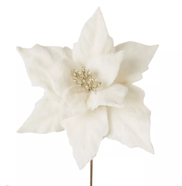 Świąteczny kwiat dekoracyjny z tkaniny futerkowej