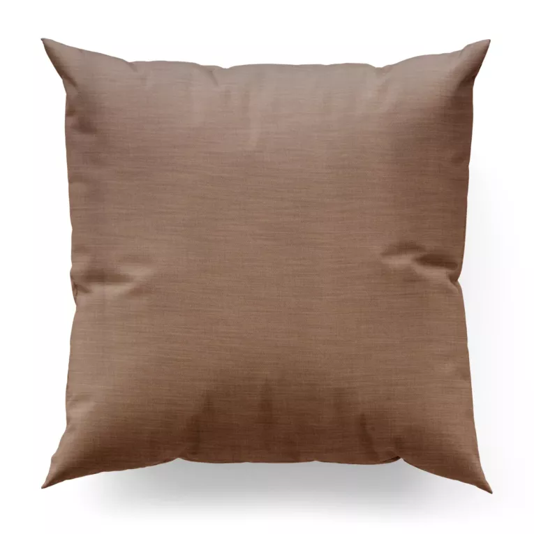 Poszewka szyta jasnobrązowa z miękkiej tkaniny o naturalnym splocie w stylu ekologicznym