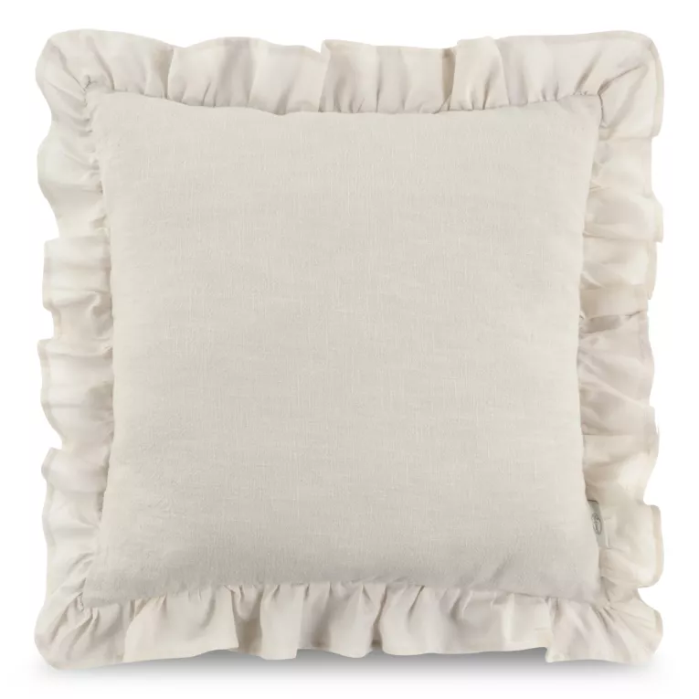 TERRA COLLECTION Poszewka lniana SEVILLE z bawełnianą falbanką