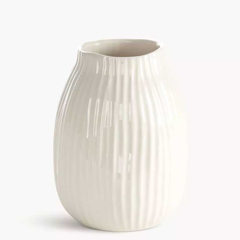 Wazon kremowy w wytłaczanym wzorem 15x15x21 cm JENNY - kolekcja SEA SUMMER