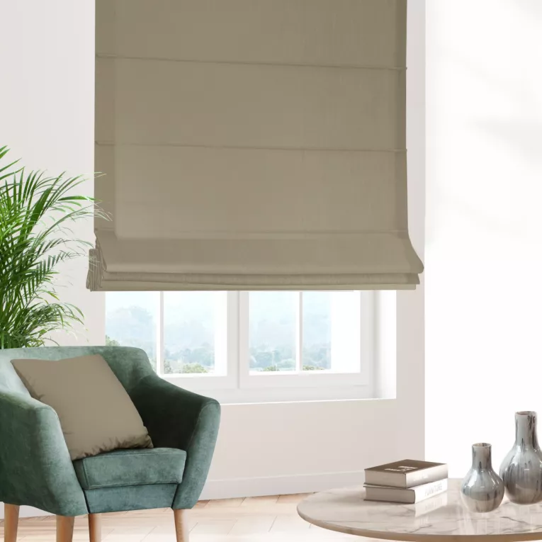 Roleta rzymska brązowa z miękkiej tkaniny welwetowej