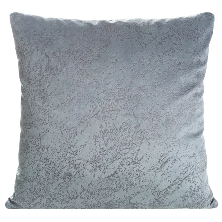 Poszewka na poduszkę 40x40 cm welwetowa, stalowa z drobnym marmurowym wzorem RIVA