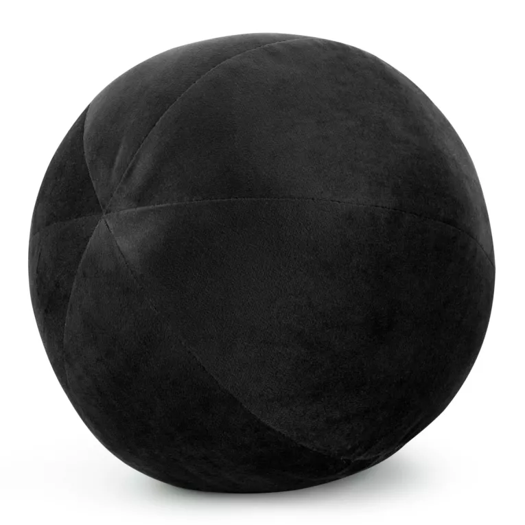 Poduszka dekoracyjna w formie kuli średnica 24 cm welwetowa czarna GAJA