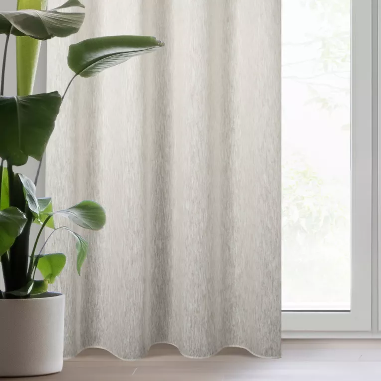 Zasłona kremowa z miękkiej melanżowej tkaniny w stylu eko 140x250 cm przelotka SABIN