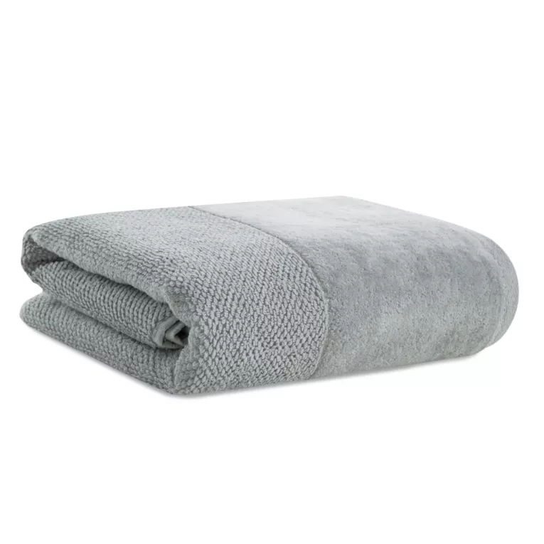 Ręcznik kąpielowy 50x90 cm bawełniany kolor srebrny z welwetową bordiurą 550 g/m2 ARIA