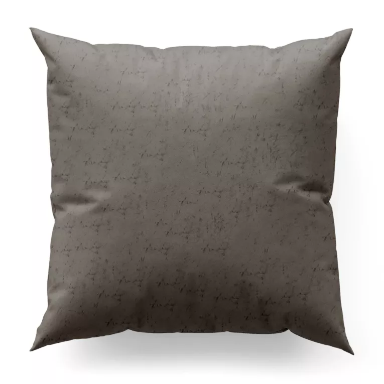 Poszewka szyta popielata z miękkiej tkaniny welwetowej z efektem kreszowania, wykończona obciążnikiem