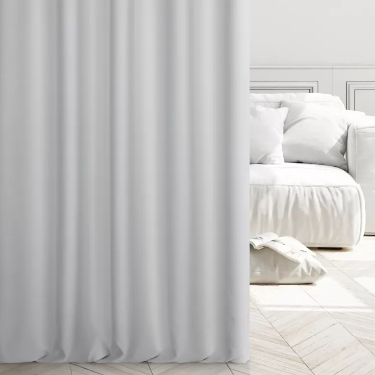 Zasłona szyta na taśmie 5 cm naturalna z gładkiej tkaniny typu dimout