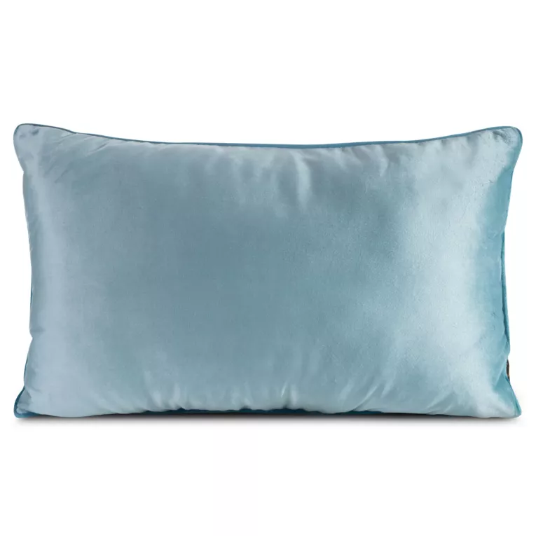 Poduszka 30 x 50 cm welwetowa morska z kontrastującą lamówką GAJA 3