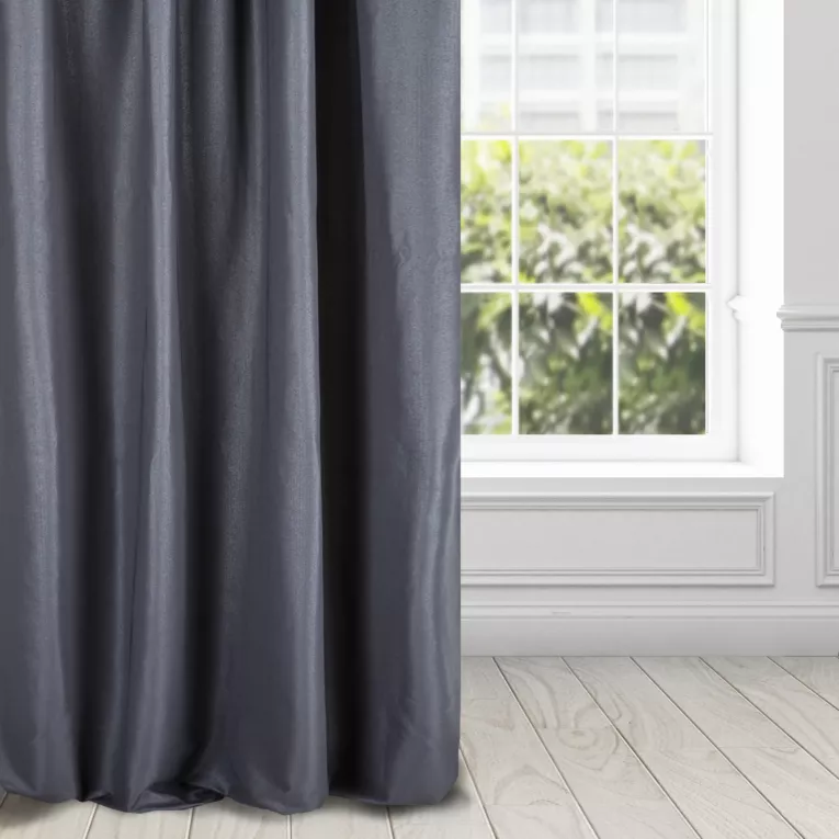 Zasłona granatowa z tkaniny lureksowej 140x270 taśma - AGGIE