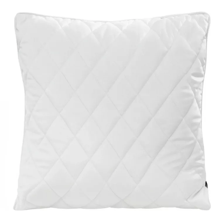 Poszewka na poduszkę 45x45 cm welwetowa, biała pikowana we wzór karo z ozdobną wypustką VELVET 27 Eurofirany Premium