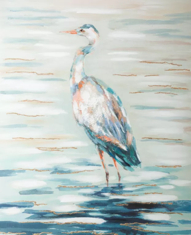 Obraz HERON 2 ręcznie malowany na płótnie obraz z czaplą