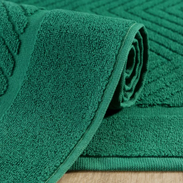 REINA LINE Dywanik łazienkowy z bawełny frotte zdobiony wzorem w zygzaki