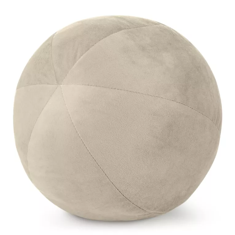 Poduszka dekoracyjna w formie kuli średnica 24 cm welwetowa jasnobeżowa GAJA