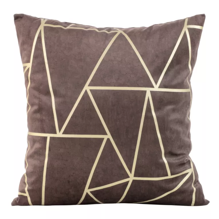 Poszewka na poduszkę 45x45 cm welwetowa wrzosowa z nadrukiem geometrycznym BLINK 29