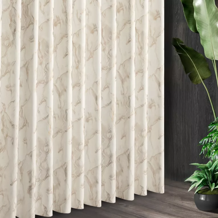 Tkanina zasłonowa z welwetu zdobiona złotym marmurkowym wzorem