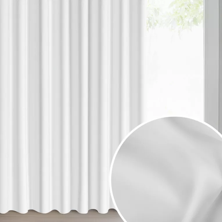 Zasłona biała zaciemniająca 140x300 cm taśma imitująca flex - MILAN