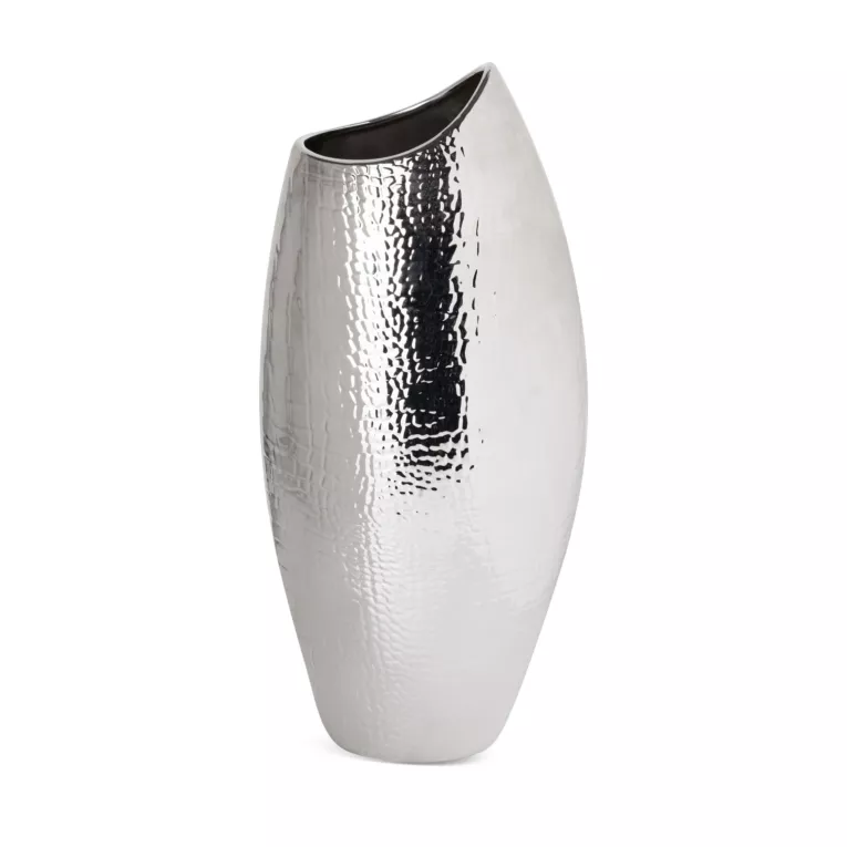 Wazon dekoracyjny ERNA z dolomitu srebrny