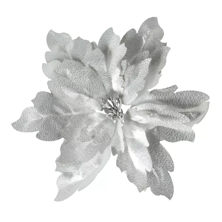 Świąteczny kwiat dekoracyjny z lśniącej tkaniny