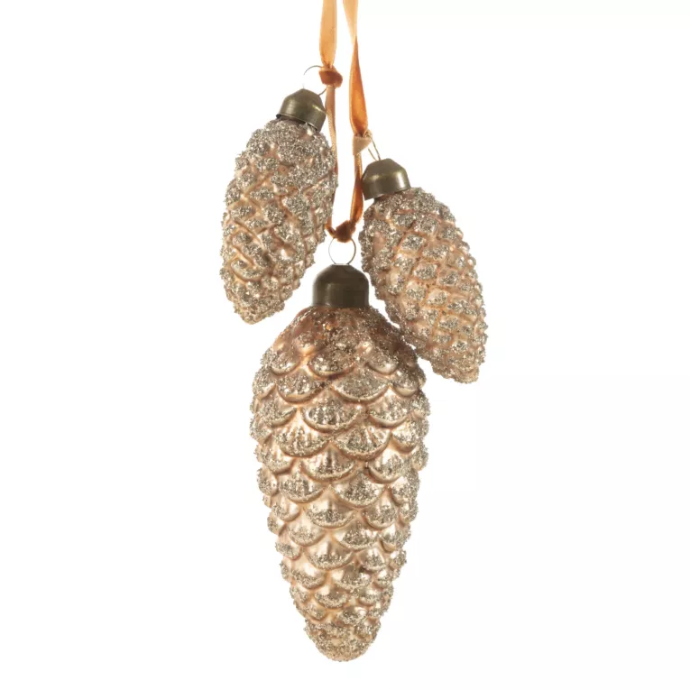 Szklana bombka w kształcie szyszek