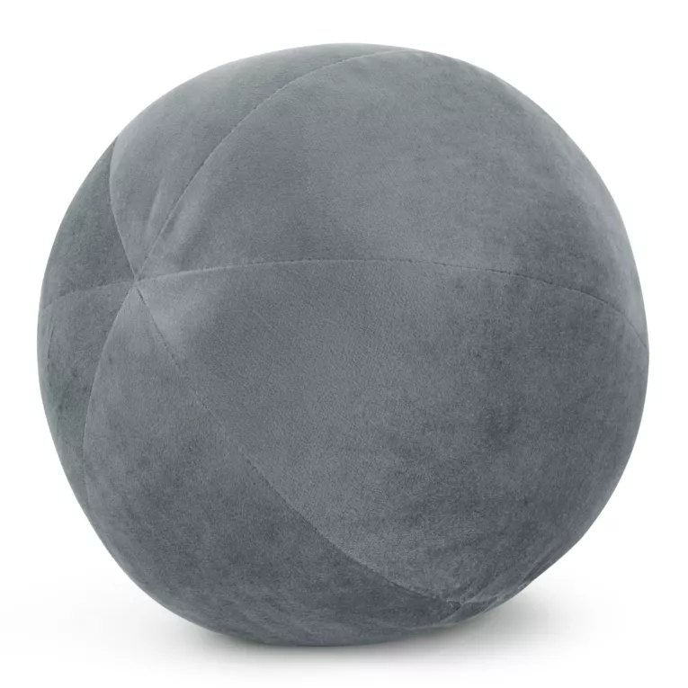 Poduszka dekoracyjna w formie kuli średnica 24 cm welwetowa srebrna GAJA