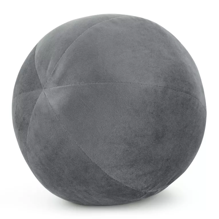 Poduszka dekoracyjna w formie kuli średnica 24 cm welwetowa grafitowa GAJA