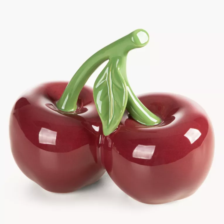 Figurka dekoracyjna czerwono, zielona wiśnia 16x9x14 cm SIMON