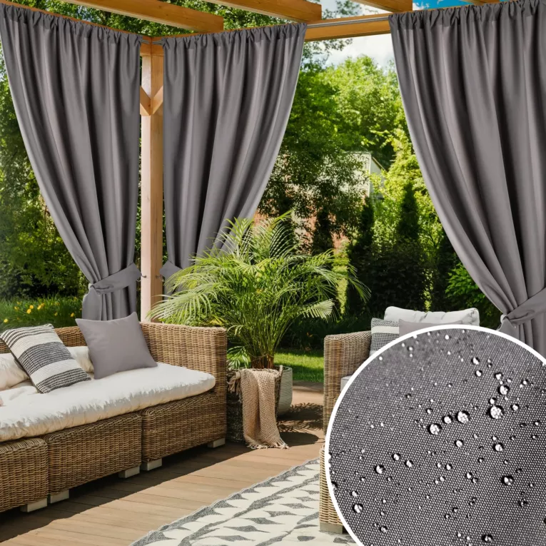 Zasłona stalowa z wodoodpornej tkaniny idealna do ogrodu i na taras 155x200 cm tunel - GARDEN