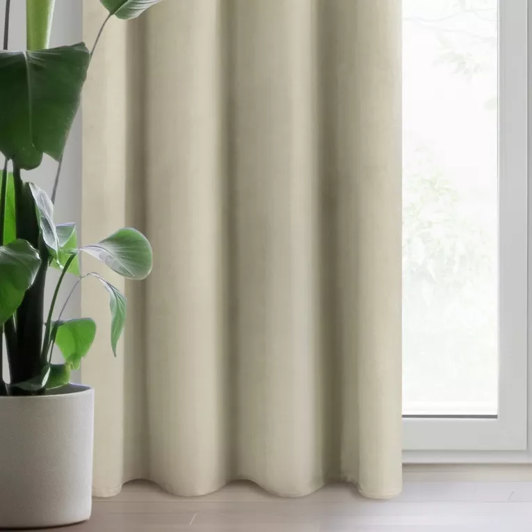 Zasłona welwetowa kremowa 140x250 cm przelotka - ROSA - Design 91