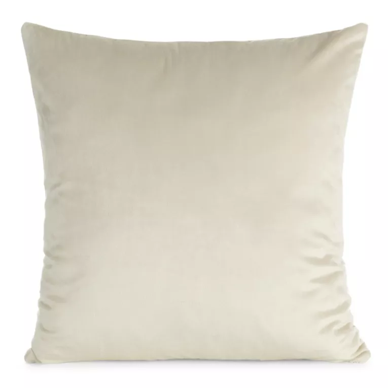 Poszewka na poduszkę 45x45 cm welwetowa, gładka jasnobeżowa o delikatnym połysku GAJA 1