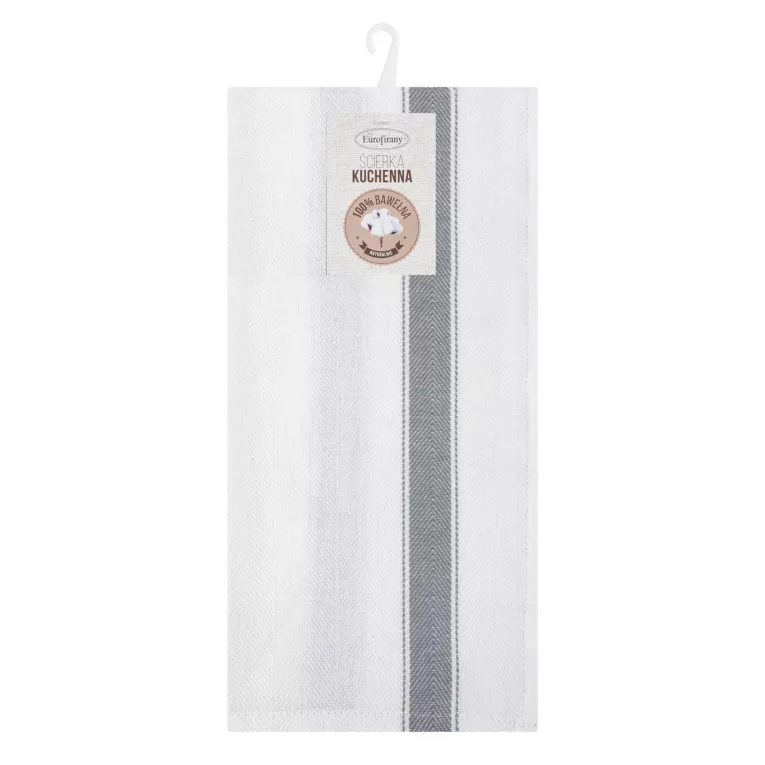 Komplet ściereczek kuchennych 2szt 50x70 cm bawełniany kolor srebrny w pasy 200 g/m2 SOFIA