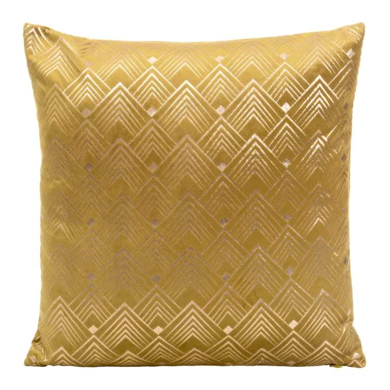 Poszewka ELEN z nadrukiem geometrycznym w kolorze jasnozłotym