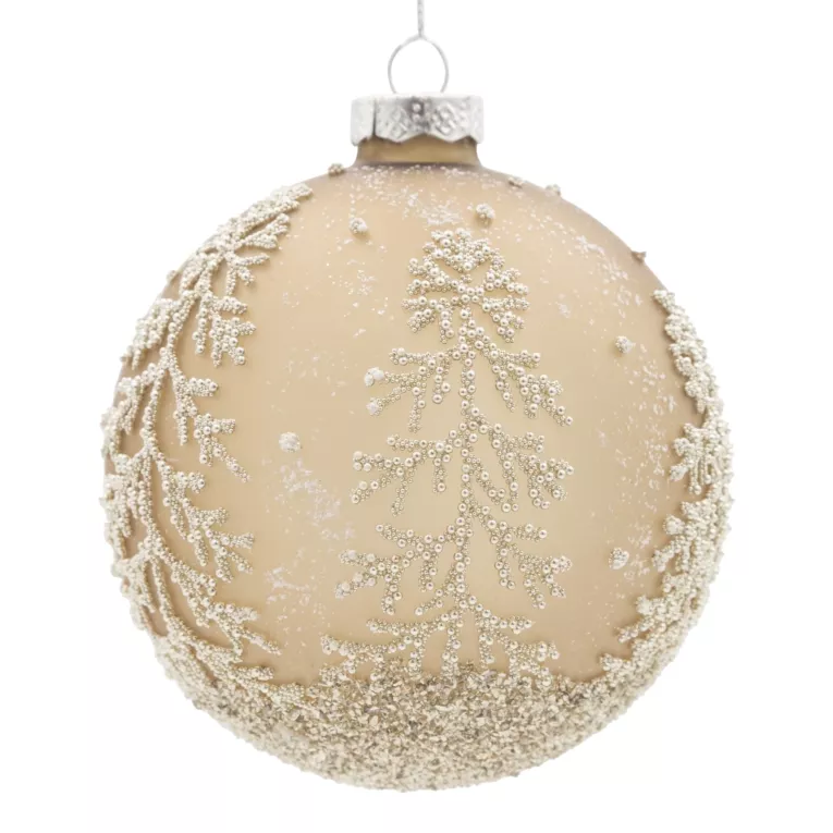 Szklana bombka choinkowa ręcznie zdobiona