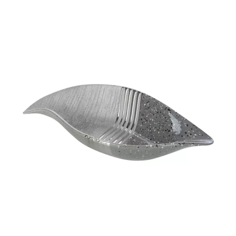 Patera ceramiczna NELI o łączonych fakturach, w kształcie łódki