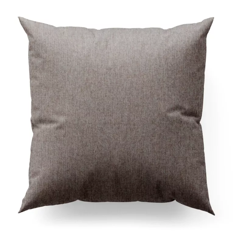 Poszewka szyta beżowo błękitna z tkaniny w stylu eko i efektem melanżu