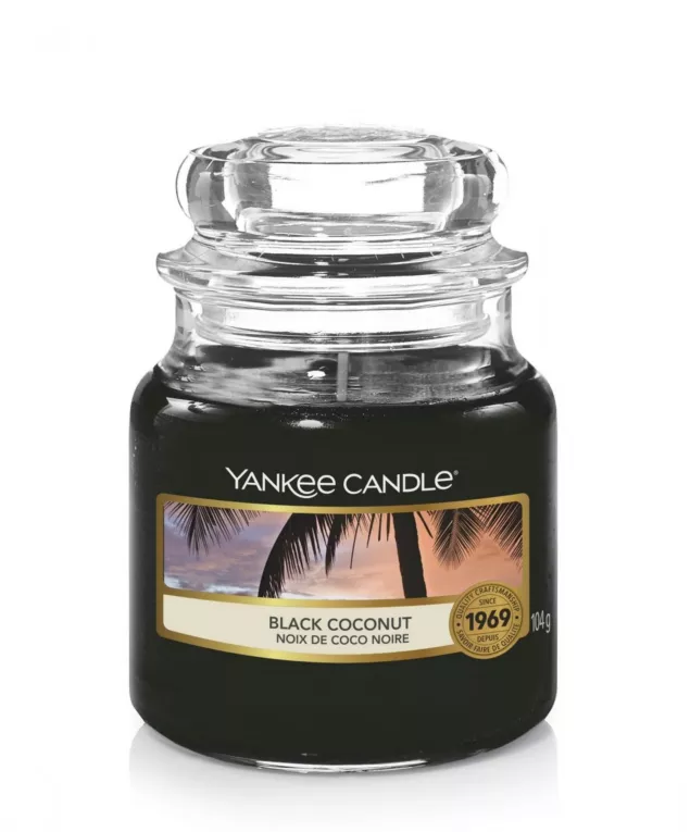 YANKEE CANDLE - Mała świeca zapachowa w słoiku - Black Coconut