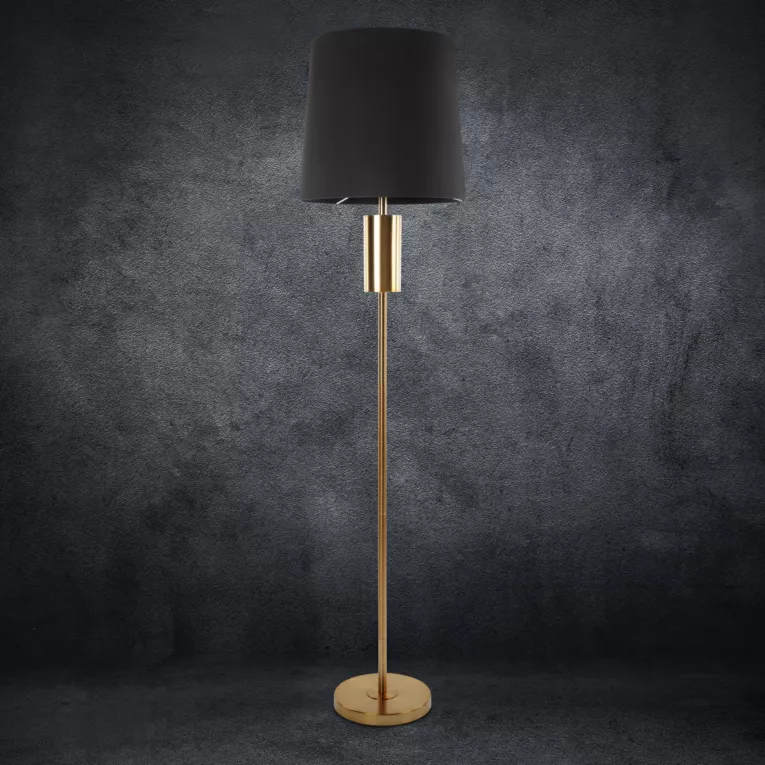 Lampa stojąca do salonu czarna LETI w minimalistycznym stylu