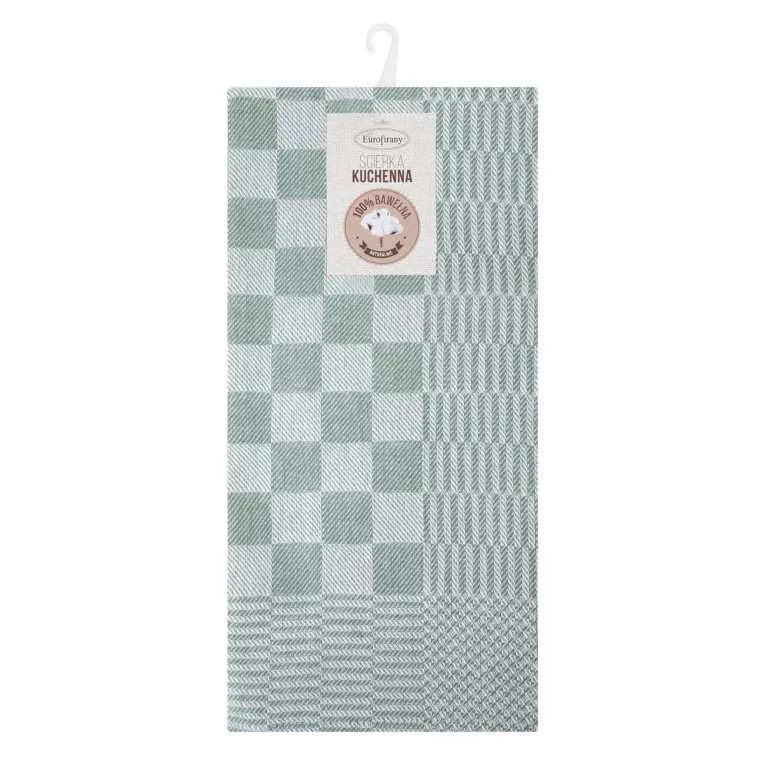 Komplet ściereczek kuchennych 2szt 50x70 cm bawełniany kolor zielony zdobionych motywem szachownicy 200 g/m2 MAURO