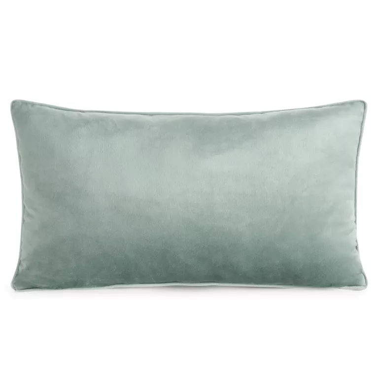 Poduszka 30 x 50 cm welwetowa ciemnomiętowa z kontrastującą lamówką GAJA 3
