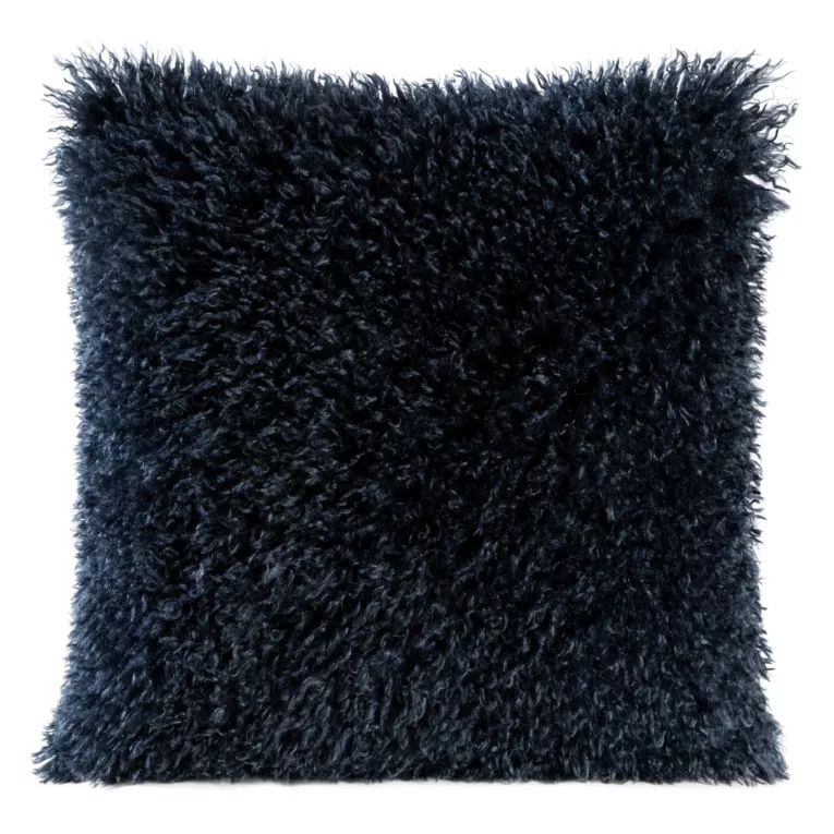 Poszewka na poduszkę 45x45 cm o strukturze miękkiego futra granatowa SANA