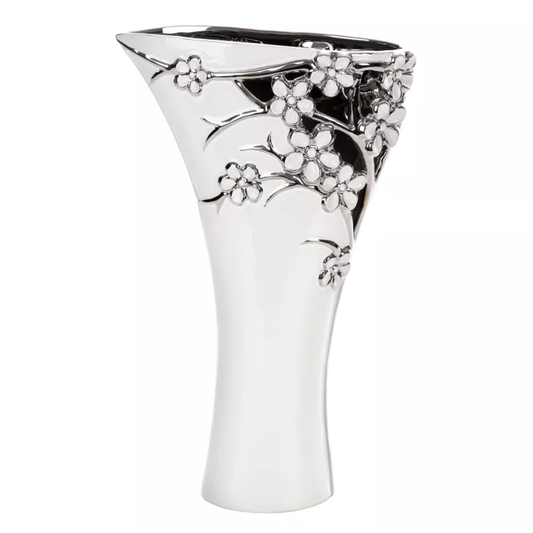 Wazon dekoracyjny KARIN zdobiony wypukłymi kwiatuszkami