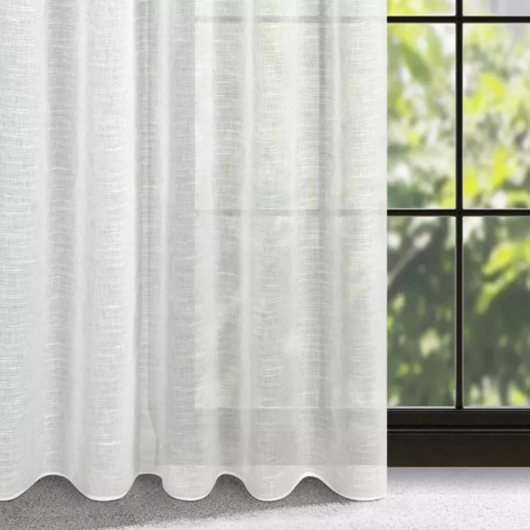 Zasłona ze zwiewnej tkaniny o płóciennym splocie 140x270 cm taśma - KELSI