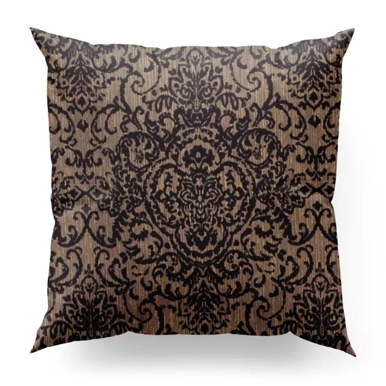 Poszewka szyta grafitowo złocista z połyskującej tkaniny zdobionej eleganckim wzorem Pierre Cardin