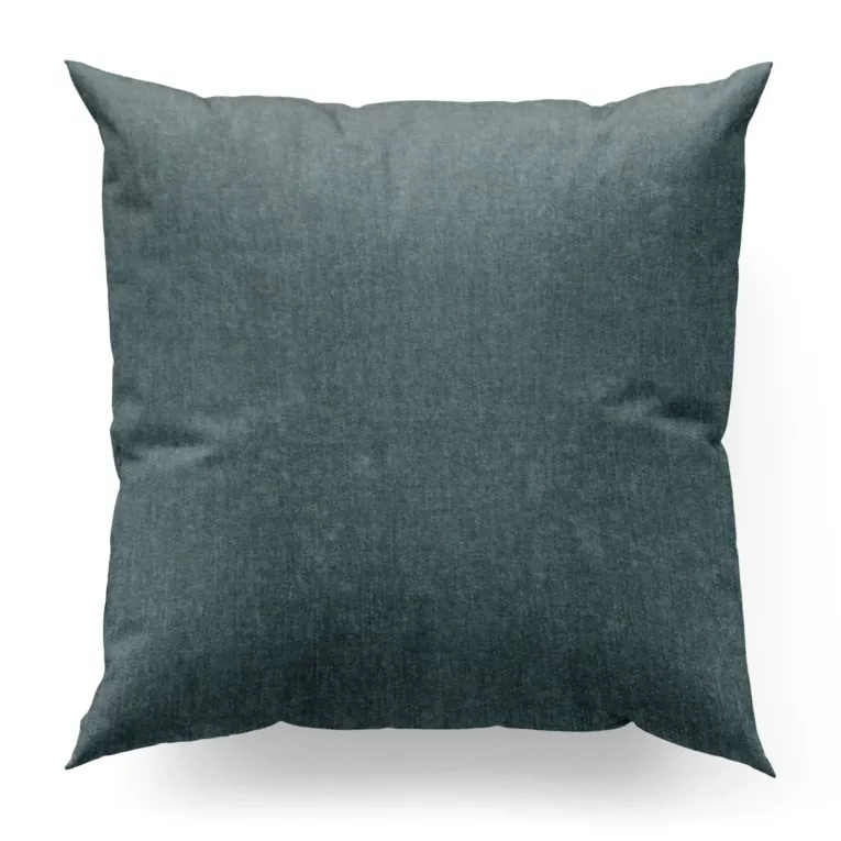 Poszewka szyta turkusowa z miękkiej tkaniny szenilowej typu dimout o naturalnym splocie